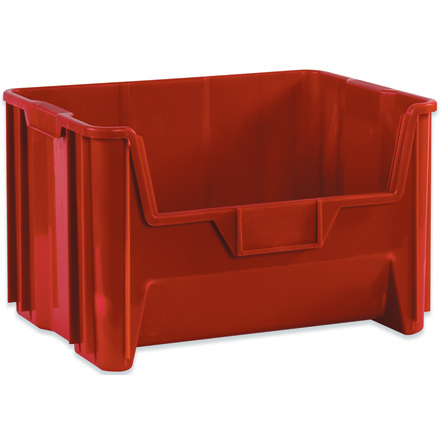 19 <span class='fraction'>7/8</span> x 15 <span class='fraction'>1/4</span> x 12 <span class='fraction'>7/16</span>" Red Giant Stackable Bins