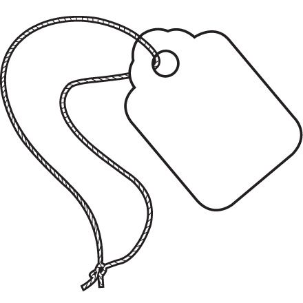 1 <span class='fraction'>3/4</span> x 2 <span class='fraction'>7/8</span>"  White Merchandise Tags - Pre-Strung