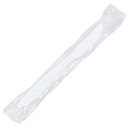 Individually Wrapped White Plastic Knives