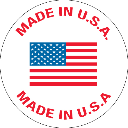 1" Circle - "Made in U.S.A." Labels